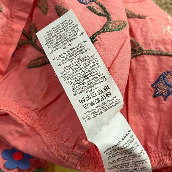 Mini Boden Girls Pink Tiered Skirt Floral Embroidered Size 6-7Y - Picture 4 of 6